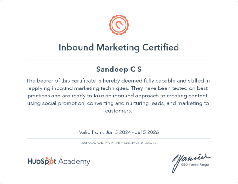 Inbound Marketing Certified